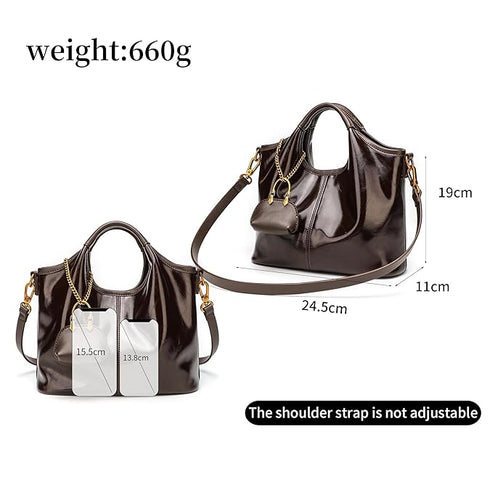 GELANNI – Messenger Bag for Women & Girls, Premium PU Handbag, Comes with Detachable Strap and Wallet, An Ideal Gift for Female – Dark Brown (3 in one)